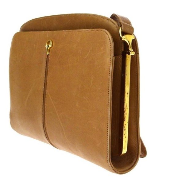 Gucci Camel Leather Horsebit Shoulder Bag Equestrian Accent - Picture 8 of 9